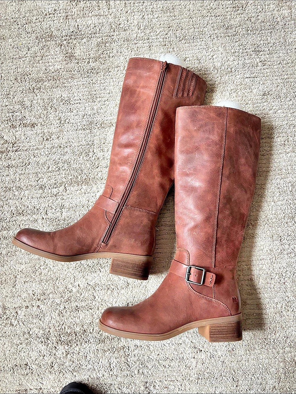 Lucky Brand Citere Buckle Tall Riding Boots Brown US 8M
